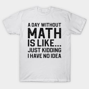 A Day Without Math Is Like Just Kidding I Have No Idea T-Shirt